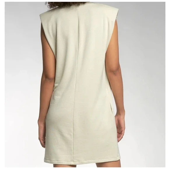 Elan Clothing Medium Cream Structured Shoulder Pad Sleeveless Mini Dress NWT - Picture 11 of 11